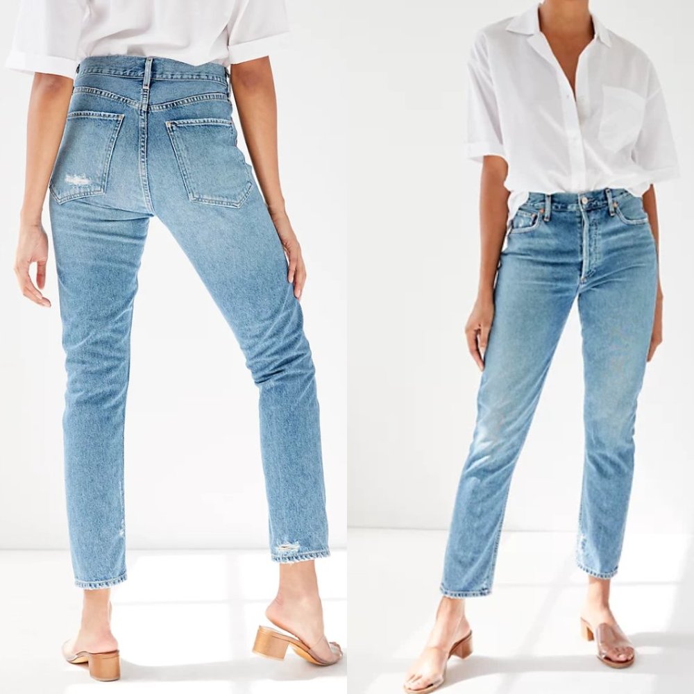 Agolde Light Blue Straight Leg Jeans
